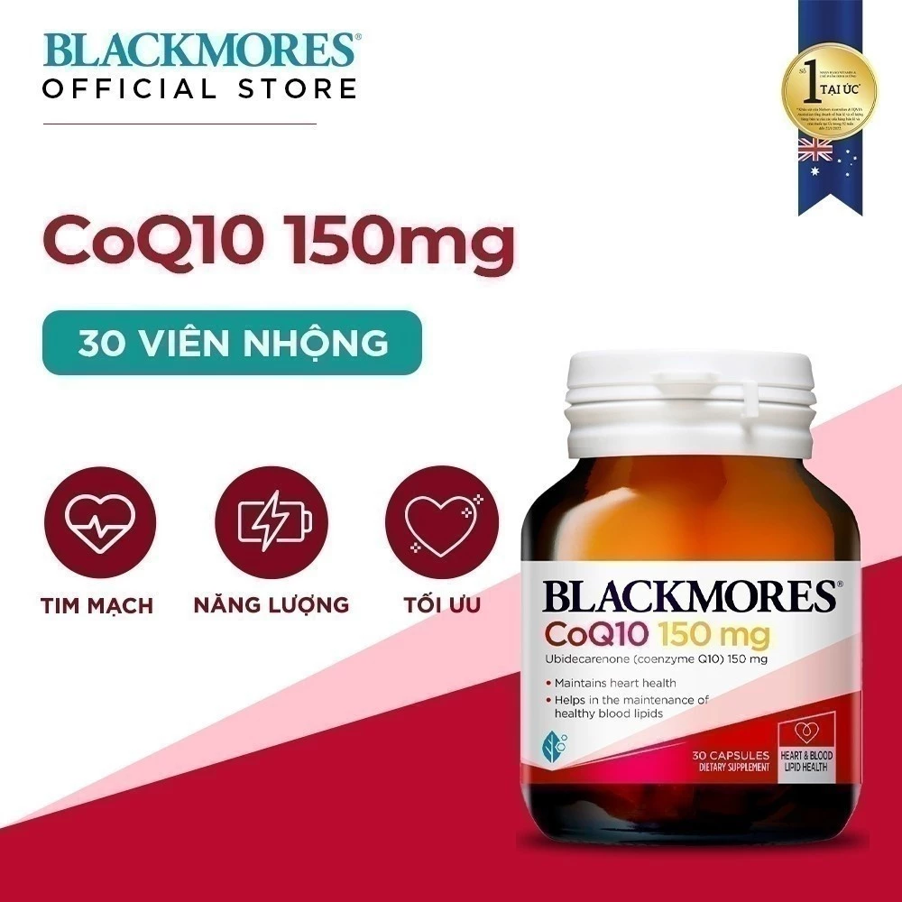 Blackmores CoQ10 150mg – Hỗ trợ sức khỏe tim mạch