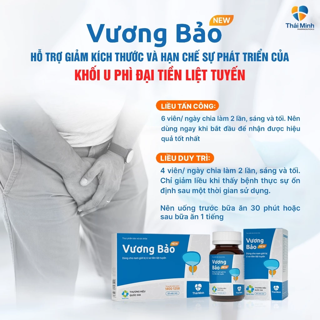 Vương Bảo - Hỗ trợ trị u xơ tiền liệt tuyến - Lọ 60 viên