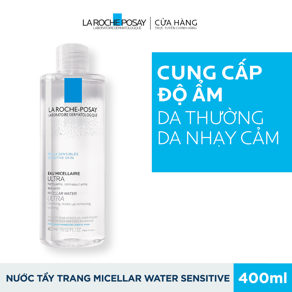 Nước làm sạch sâu và tẩy trang cho da nhạy cảm La Roche-Posay Micellar Water Ultra Sensitive Skin 400ml
