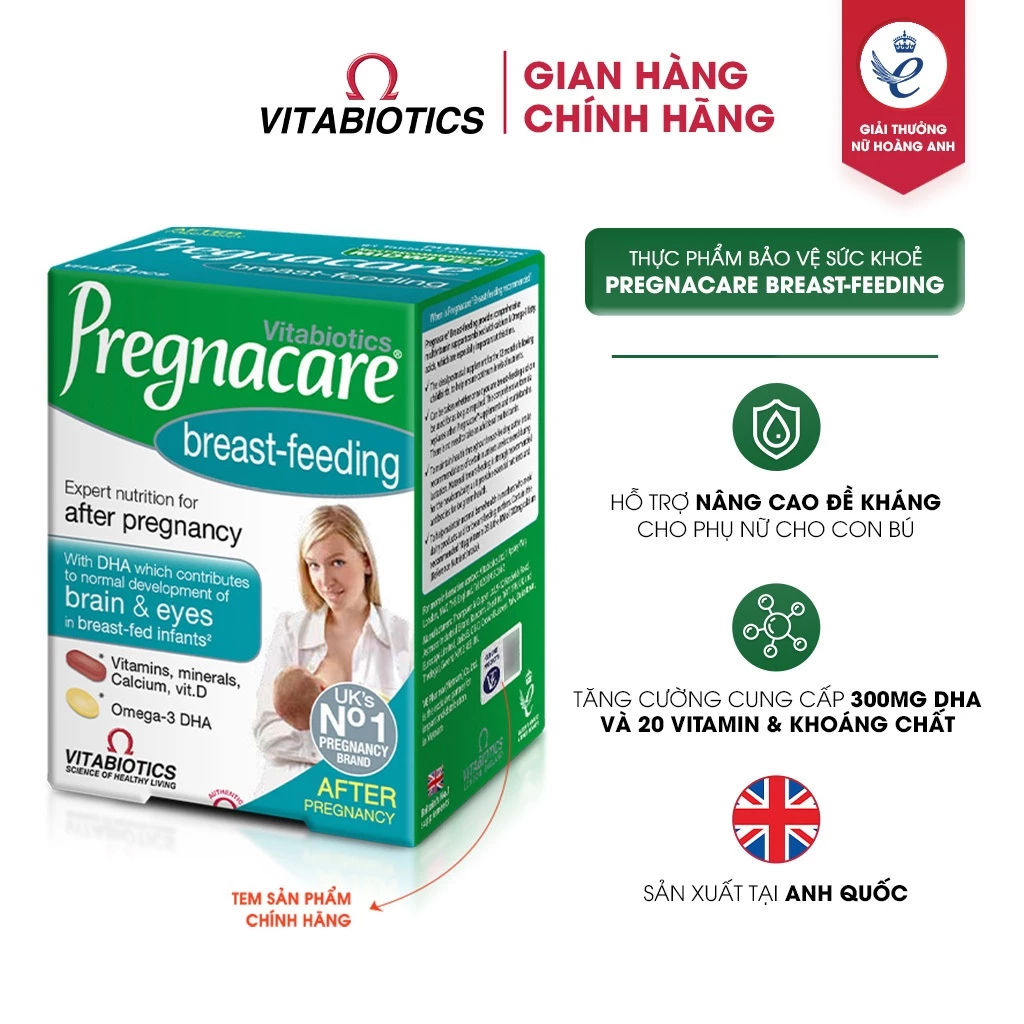 Thực Phẩm Bảo Vệ Sức Khỏe PREGNACARE Breast-feeding Bổ Sung Vitamin Cho Phụ Nữ Cho Con Bú 84 Viên