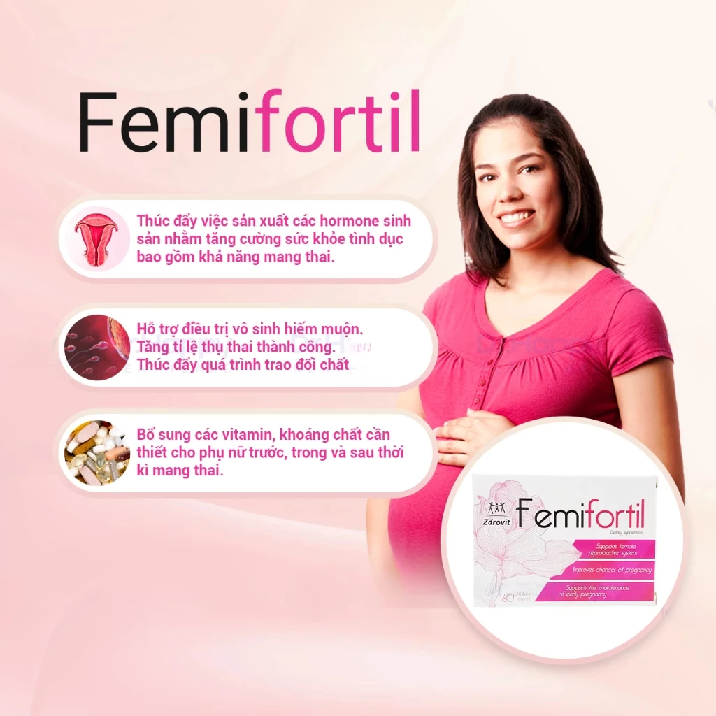 Bổ Trứng FEMIFORTIL - Bổ Trứng Tăng Thụ Thai, Tăng Chất Lượng, Giá Trị Sinh Sản Buồng Trứng (60V) - Ảnh 3
