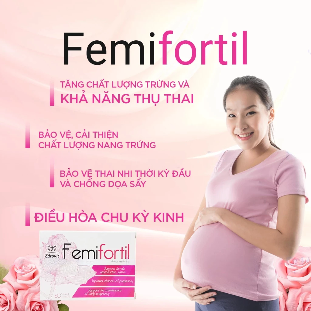 Bổ Trứng FEMIFORTIL – Bổ Trứng Tăng Thụ Thai, Tăng Chất Lượng, Giá Trị Sinh Sản Buồng Trứng (60V)