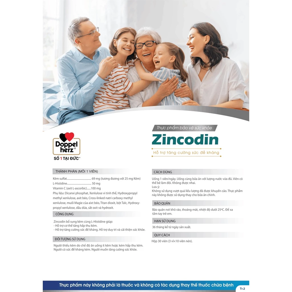 Viên uống bổ sung kẽm Doppelherz Zincodin hỗ trợ tăng sức đề kháng (Hộp 30 viên) - Ảnh 3