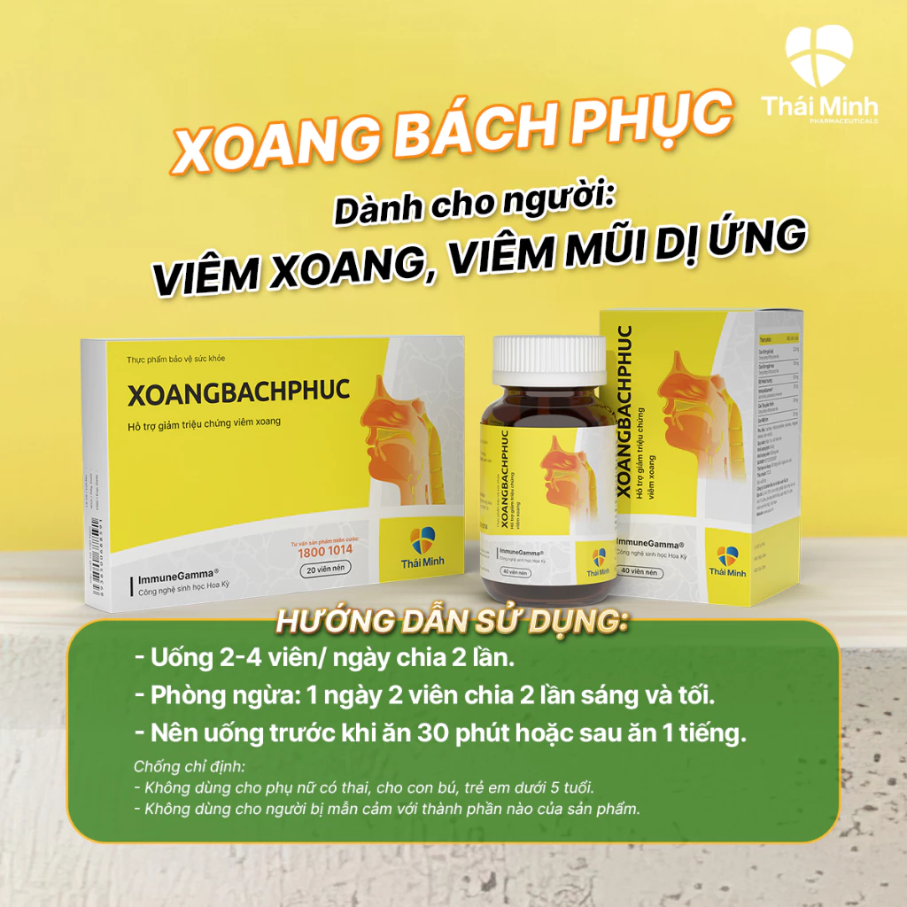Viên uống Xoang Bách Phục Thái Minh - Hỗ trợ giảm triệu chứng viêm xoang, viêm mũi dị ứng - Hộp 20 viên& lọ 40 viên - Ảnh 5