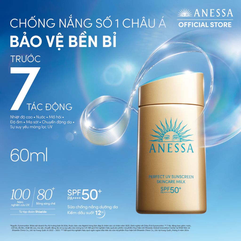 Sữa chống nắng dưỡng da kiềm dầu bảo vệ hoàn hảo Anessa SPF50+ PA++++ 60ml