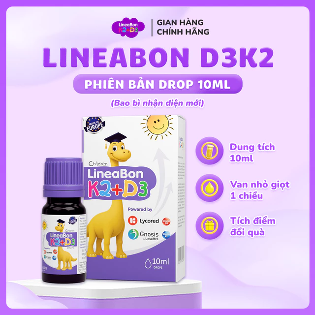 Vitamin giúp bé tăng chiều cao K2+D3 Lineabon