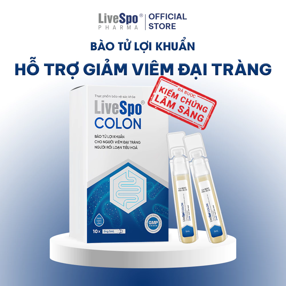 LiveSpo Colon(10 ống) – Men vi sinh chứa bào tử lợi khuẩn dùg cho viêm đại tràng, tiêu chảy, táo bón