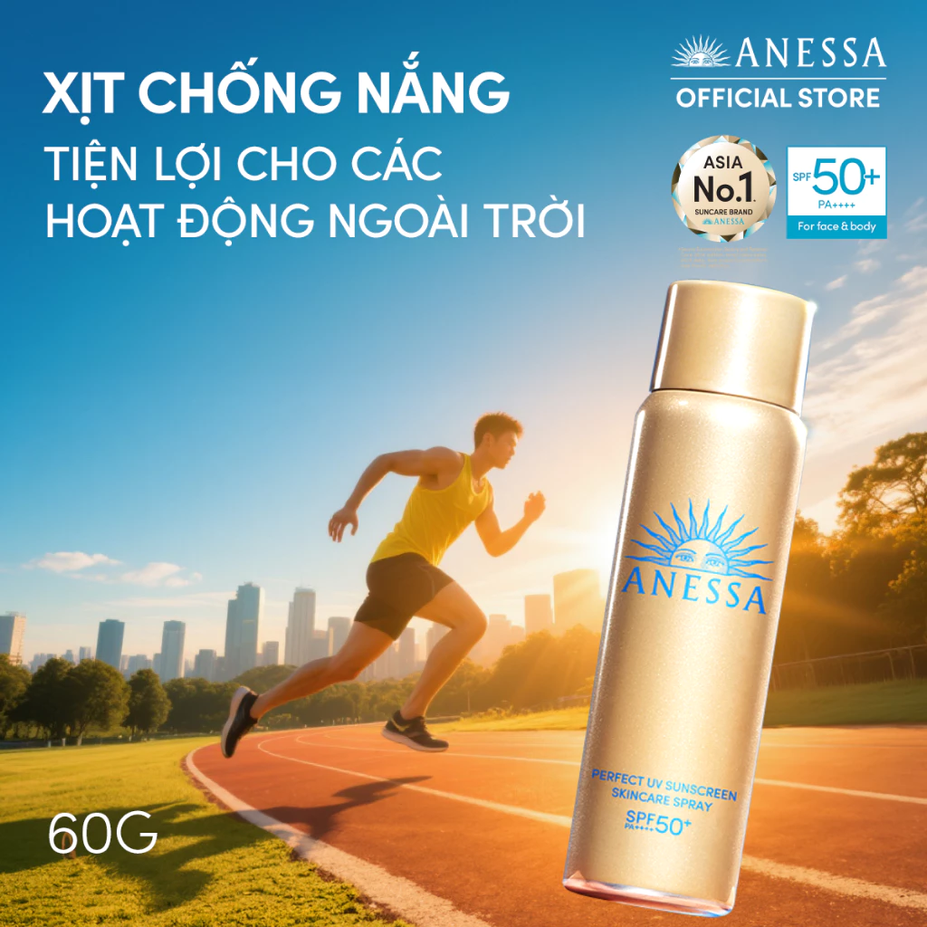 Xịt chống nắng dưỡng da đa năng tiện dụng bảo vệ hoàn hảo Anessa Gold Spray SPF50+ PA++++ 60g