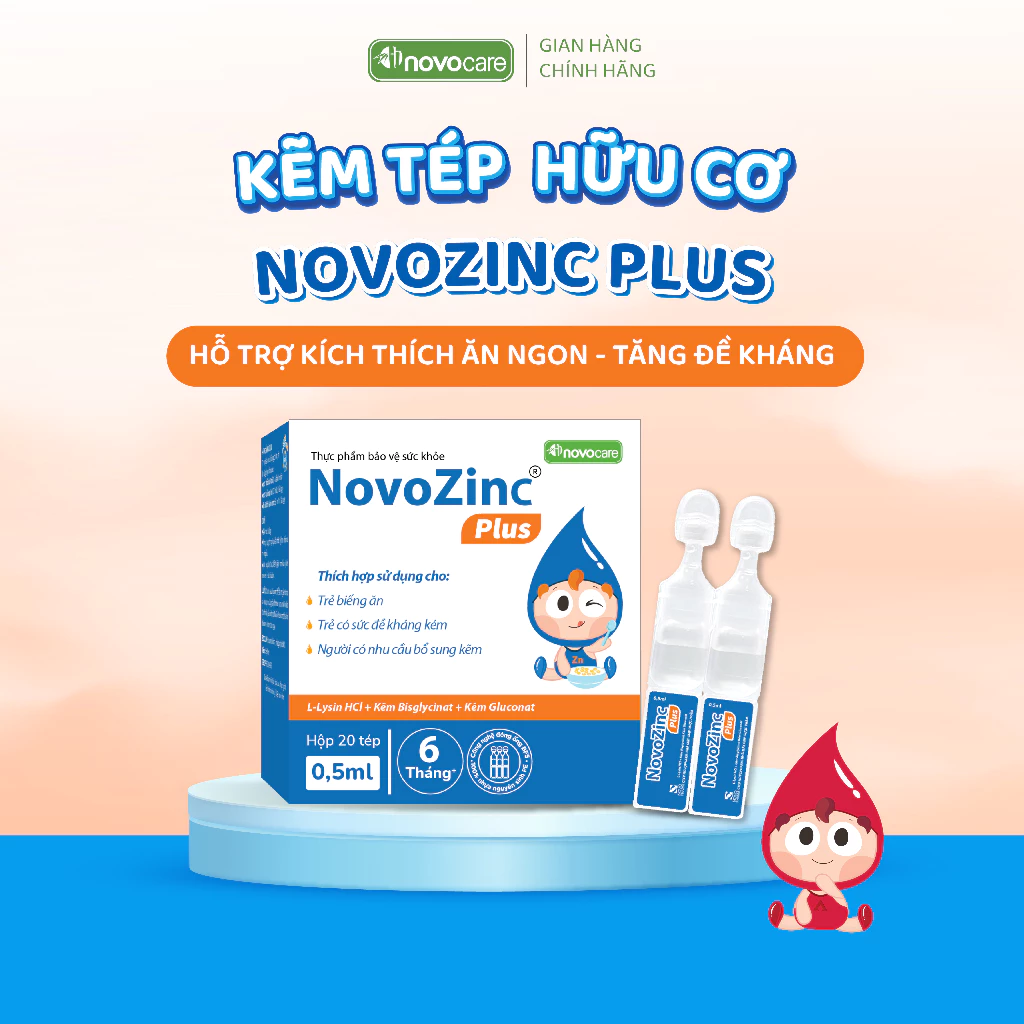 Kẽm tép Drops Family Novozinc Plus bổ sung Kẽm & Lysin cho bé biếng ăn, hỗ trợ tăng đề kháng, thơm ngon