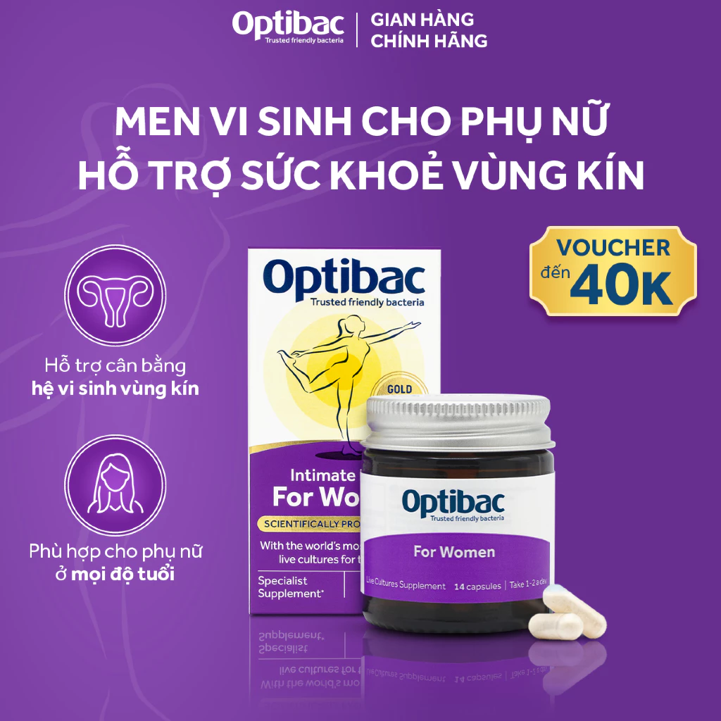 Thực phẩm bảo vệ sức khỏe Men vi sinh Optibac For Women 14-30-90 viên/hộp