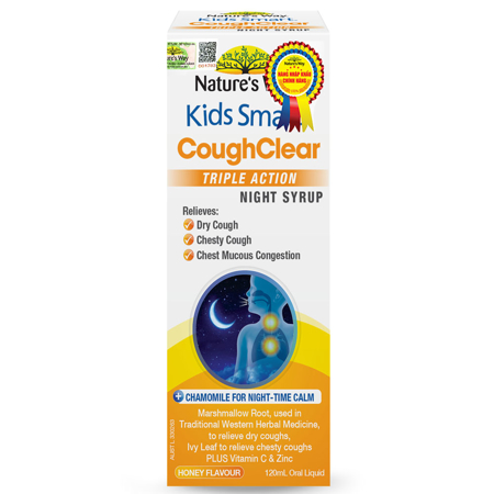 Nature’s Way Kids Smart Cough Clear Triple Action Night Syrup – Giảm ho, long đờm