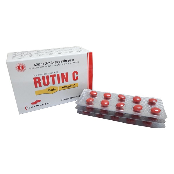 Rutin-Vitamin C – Tác dụng làm tăng sức bền thành mạch – Hộp 100 viên