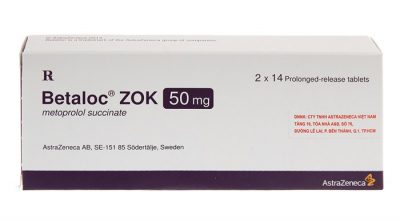 Viên uống Betaloc Zok 50mg trị tăng huyết áp, đau thắt ngực - Hộp 28 viên