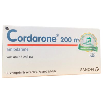 Viên uống Cordarone 200mg phòng ngừa và điều trị một số dạng rối loạn nhịp tim - Hộp 30 viên