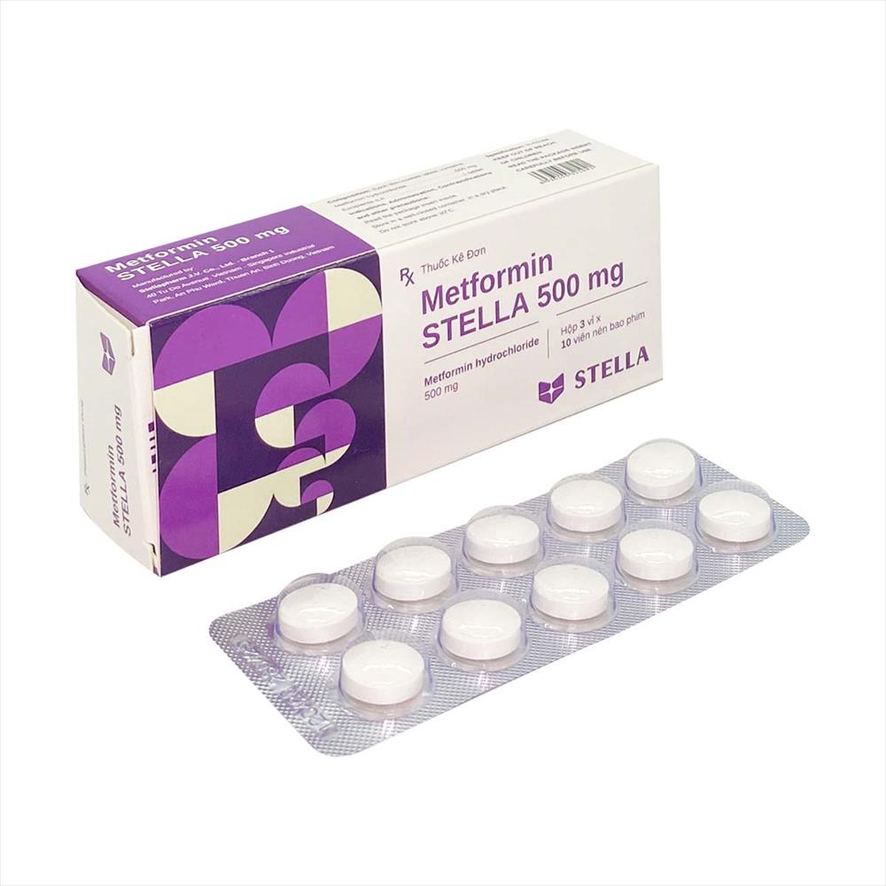 Metformin Stella 500mg – Điều trị bệnh tiểu đường – Hộp 30 viên
