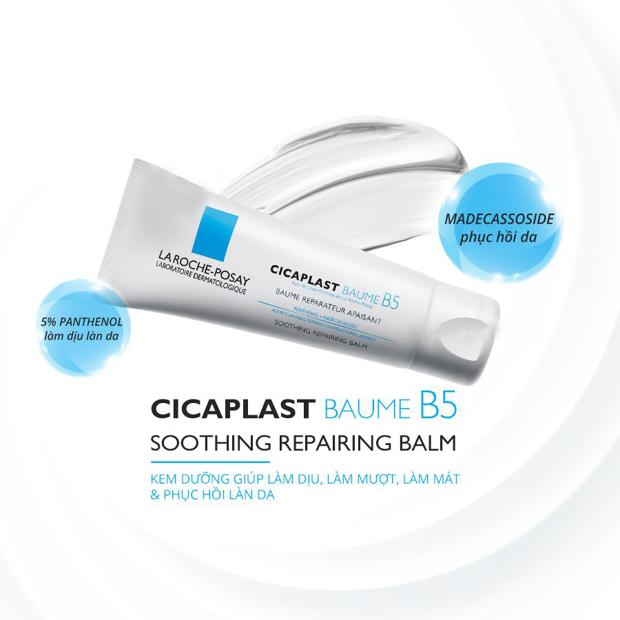 Kem dưỡng giúp làm dịu, làm mượt, làm mát & phục hồi da phù hợp cho trẻ em La Roche-Posay Cicaplast Baume B5 40ml - Ảnh 2