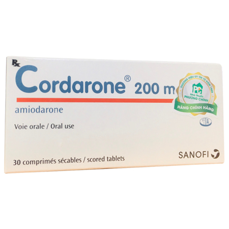 Viên uống Cordarone 200mg phòng ngừa và điều trị một số dạng rối loạn nhịp tim – Hộp 30 viên