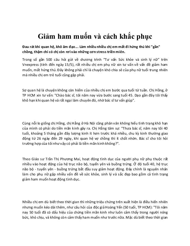 Giảm ham muốn tình dục hiệu quả với những phương pháp đơn giản